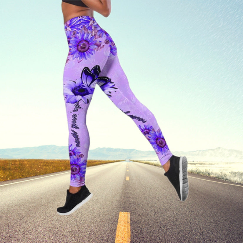 Autumn Butterfly High Waist Yoga Pants