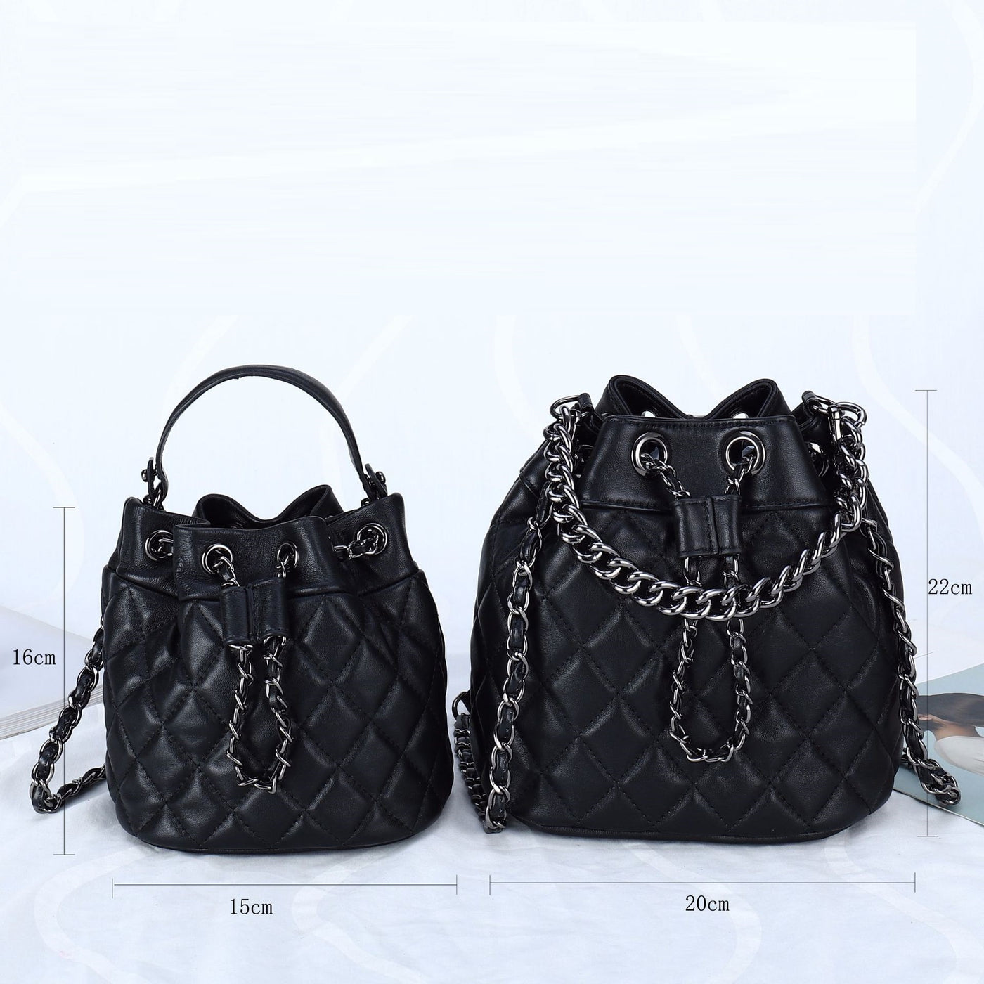 Full Sheepskin Fashionable Bucket Genuine Leather Crossbody Bag