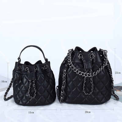 Full Sheepskin Fashionable Bucket Genuine Leather Crossbody Bag