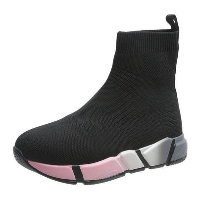 Iridescent Platform Black Ankle Shoes