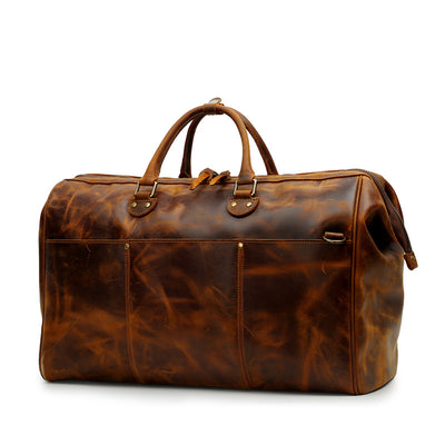 Men's Large Capacity Genuine Leather Travel Bag