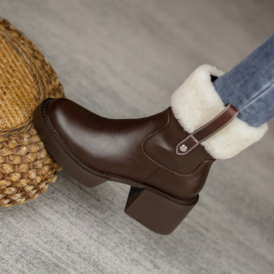 Fashion Thick High Heel Women Boots