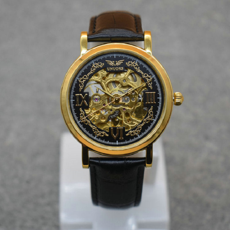 Nunos are hollow waterproof belt mechanical watch