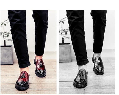Thick bottom England increased tassel shoes men