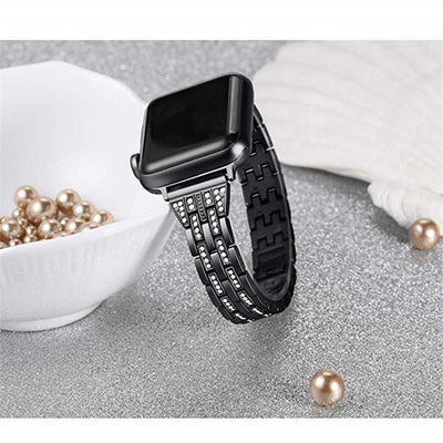 Stainless Steel Metal Five-Bead Two-Row Diamond Bracelet