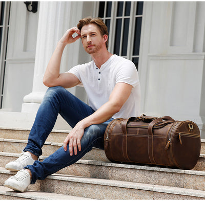Retro Men's Leather Travel Bag