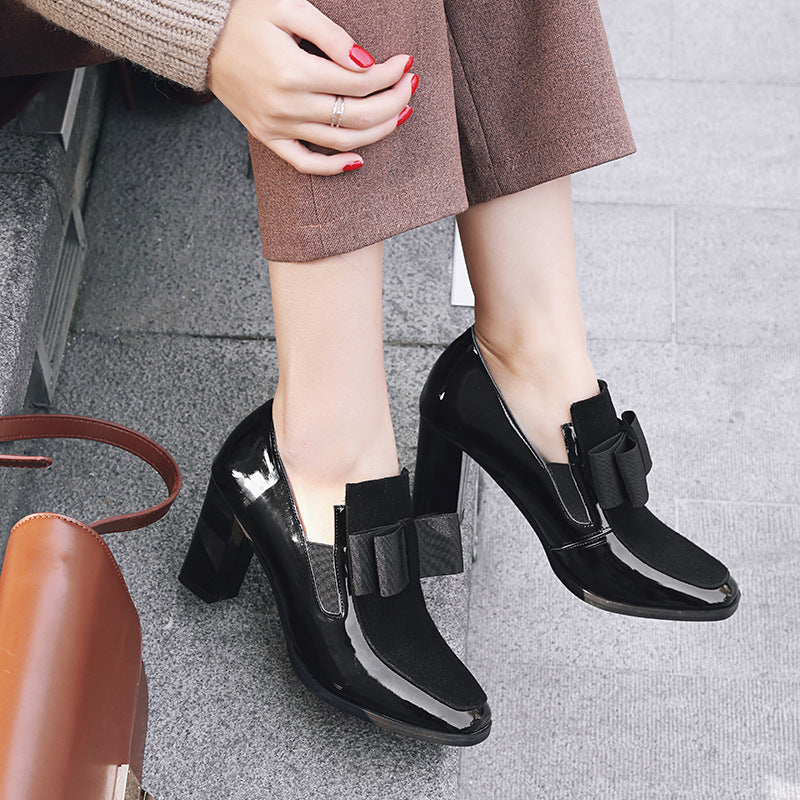 Spring New Single Thick Heel Women's Shoes
