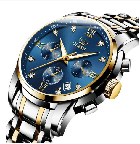 Luxury Brand Men Chronograph Stainless Steel Waterproof Quartz Watches