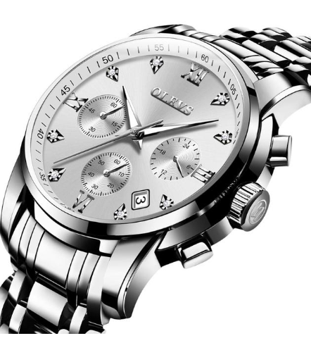 Luxury Brand Men Chronograph Stainless Steel Waterproof Quartz Watches