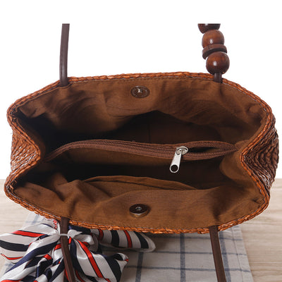 One-shoulder Straw Bag