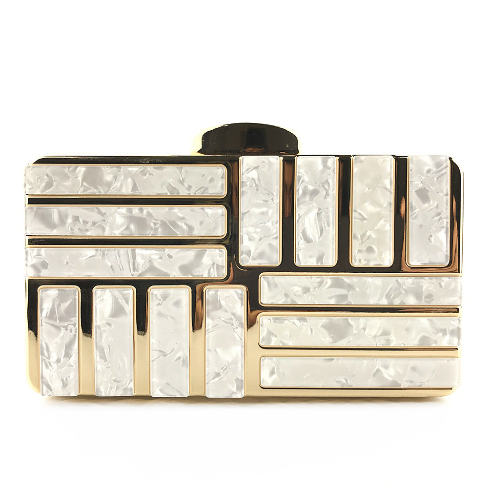 Gold Acrylic Clutch Bag For Women