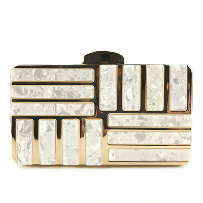 Gold Acrylic Clutch Bag For Women