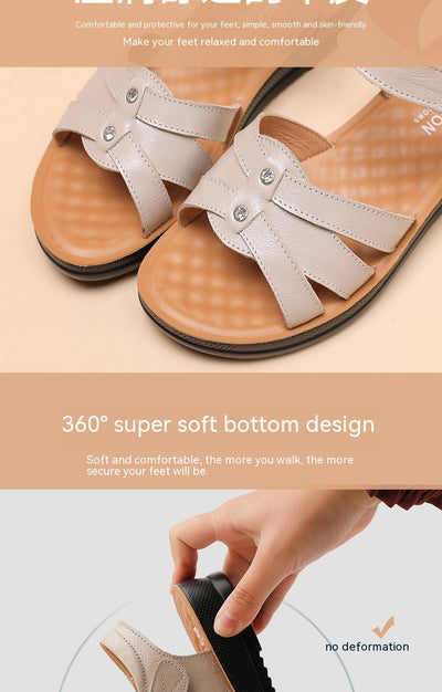 Genuine Leather Flat Non-slip Women's Shoes