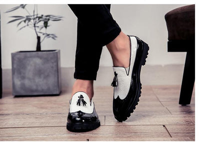 Thick bottom England increased tassel shoes men