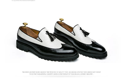 Thick bottom England increased tassel shoes men