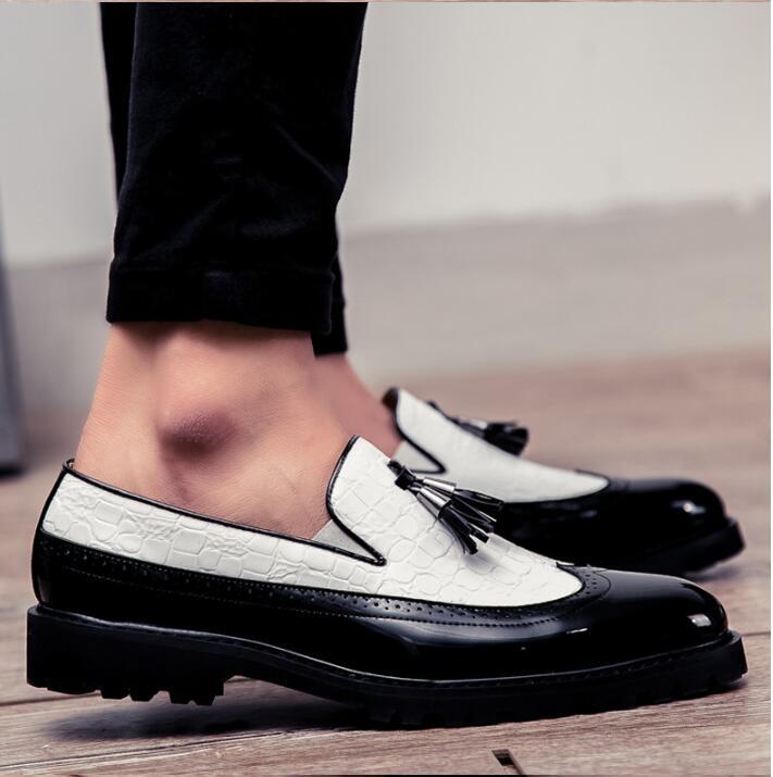 Thick bottom England increased tassel shoes men