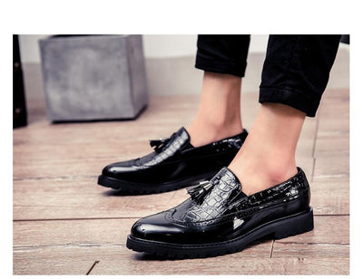 Thick bottom England increased tassel shoes men