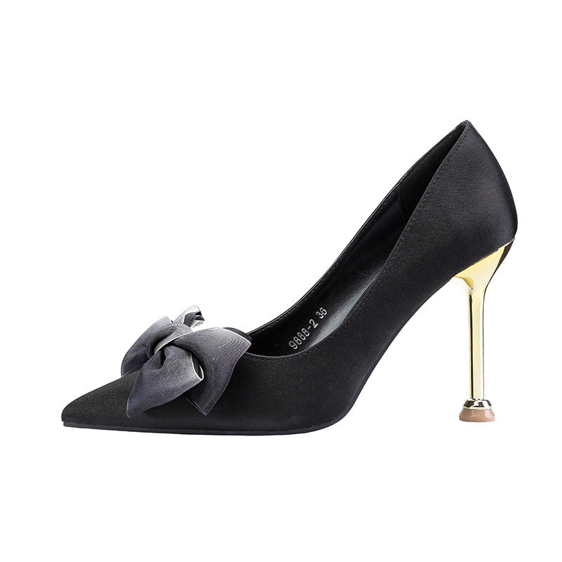 Sexy High Heels Stiletto Bow Women's Single Shoes