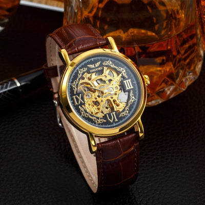 Nunos are hollow waterproof belt mechanical watch