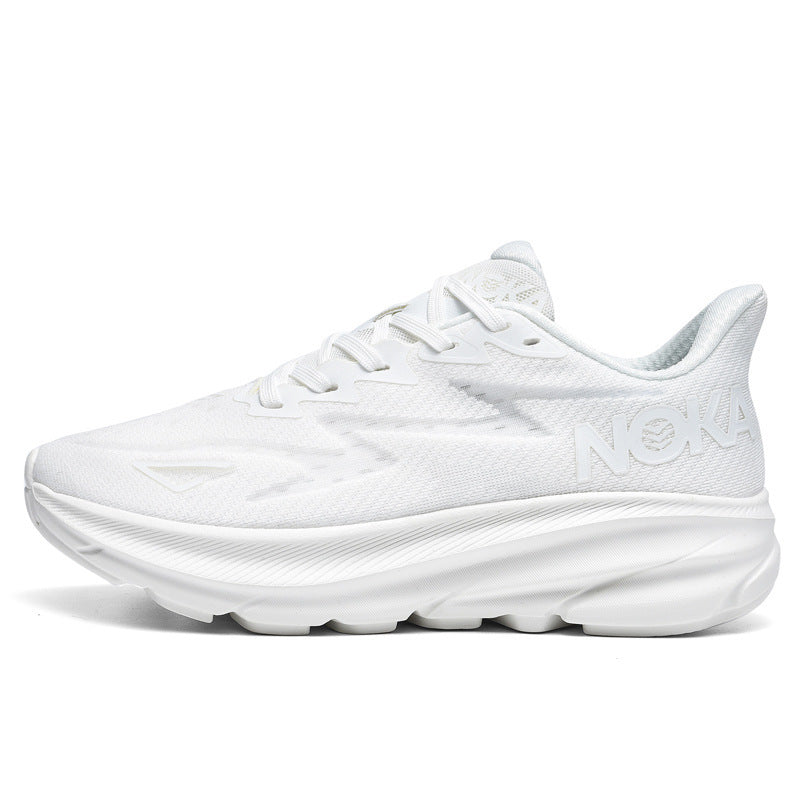 Fashion Lace-up Mesh Sneakers Lightweight Shock Absorption Training Shoes Soft-sole Running Sports Shoes