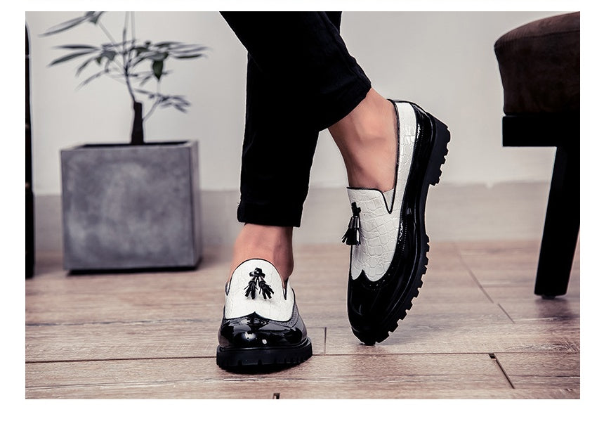 Thick bottom England increased tassel shoes men
