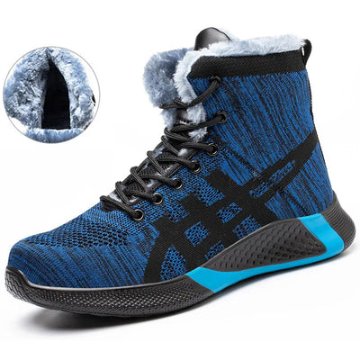 Warm Thickened Breathable Lace-up Safety Shoes