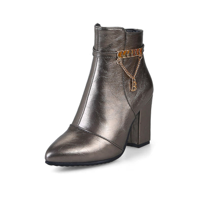 Low-heel short suede short leather women boots