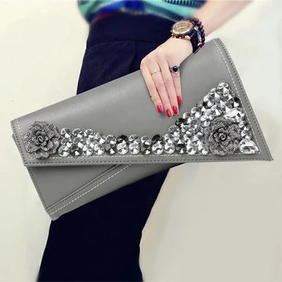 Rhinestone Envelope Clutch