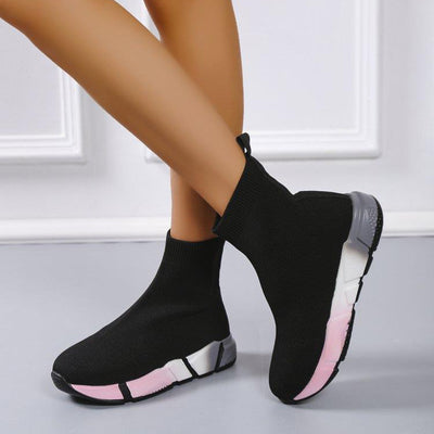 Iridescent Platform Black Ankle Shoes