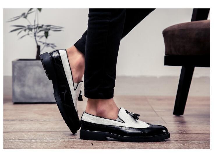 Thick bottom England increased tassel shoes men