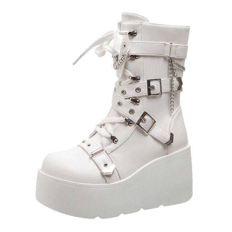 Thick Bottom Boots Rivet Women