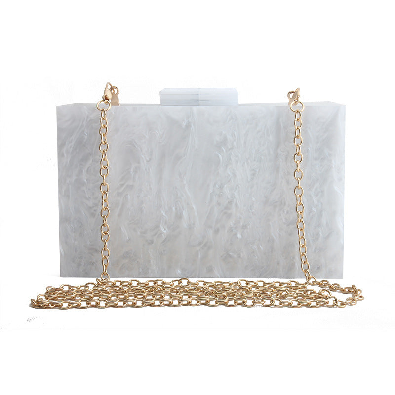 Women Marble Pattern Acrylic Clutch