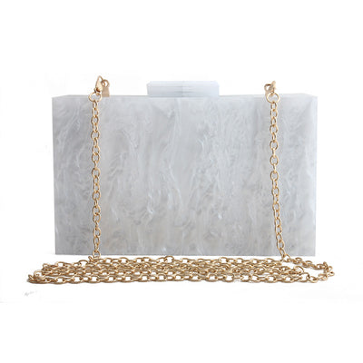 Women Marble Pattern Acrylic Clutch