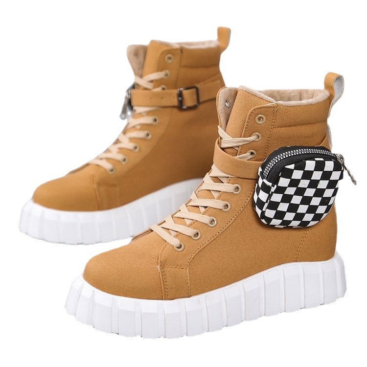 Punk Ankle Boots With Belt Buckle Pocket Designer