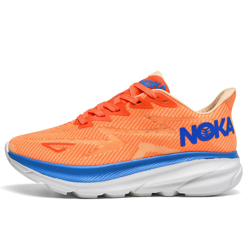Fashion Lace-up Mesh Sneakers Lightweight Shock Absorption Training Shoes Soft-sole Running Sports Shoes