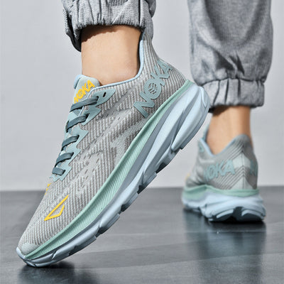 Fashion Lace-up Mesh Sneakers Lightweight Shock Absorption Training Shoes Soft-sole Running Sports Shoes