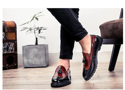 Thick bottom England increased tassel shoes men