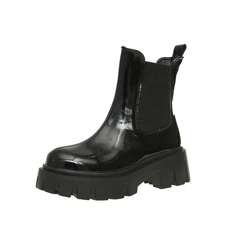 Women Fashion British Style Mid Tube Boots
