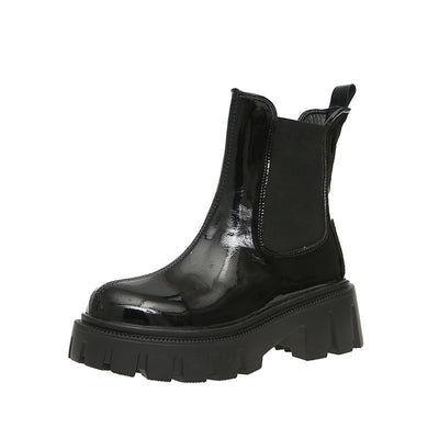 Women Fashion British Style Mid Tube Boots