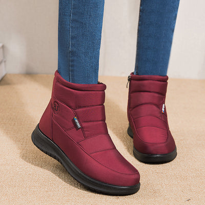 Women Non-slip Waterproof Snow Flat Heels Warm Boots