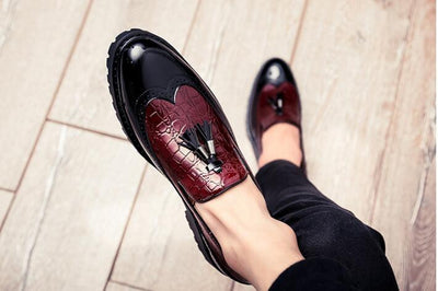 Thick bottom England increased tassel shoes men