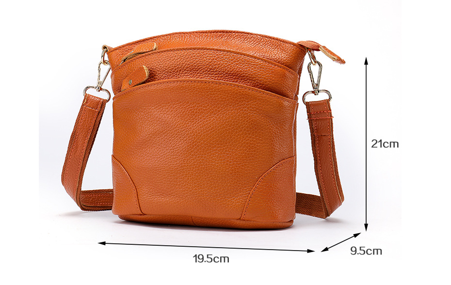 Genuine leather women's fashion bucket bag