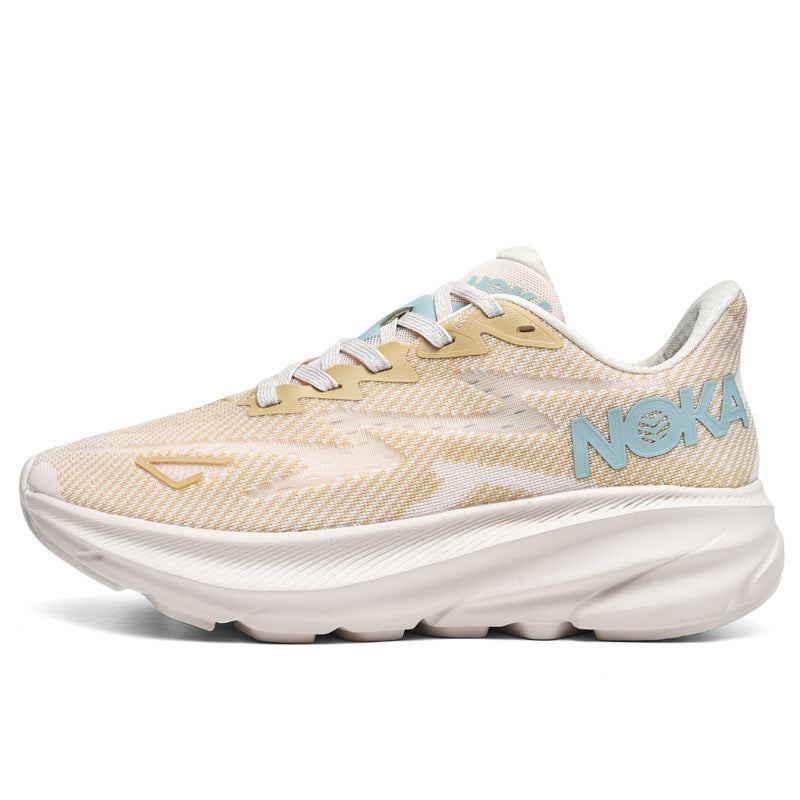 Fashion Lace-up Mesh Sneakers Lightweight Shock Absorption Training Shoes Soft-sole Running Sports Shoes