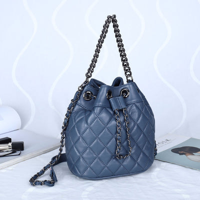 Full Sheepskin Fashionable Bucket Genuine Leather Crossbody Bag