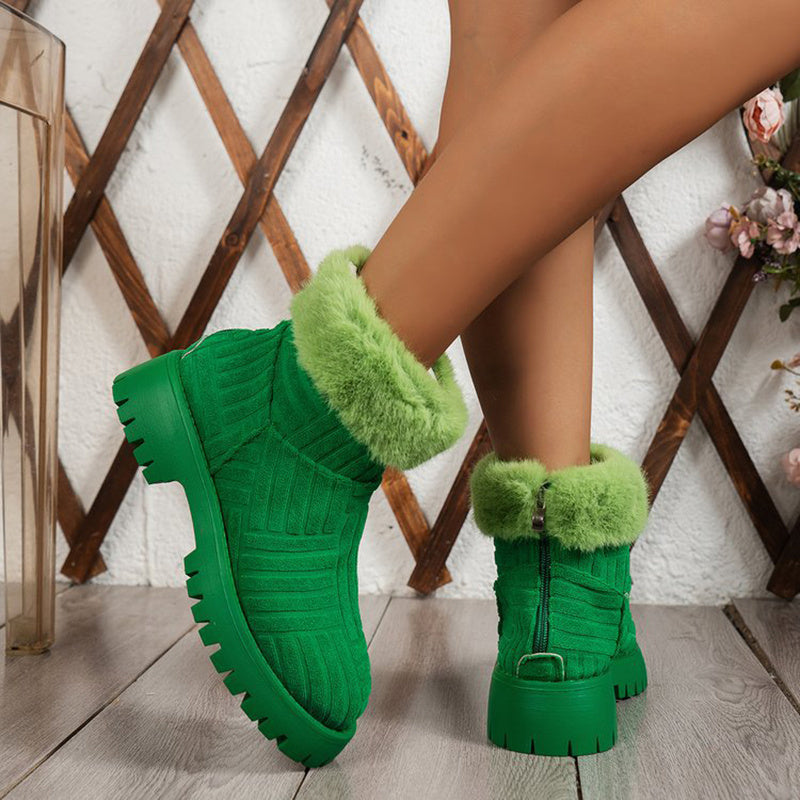 Fashion Beautiful Bold Colours Thick Winter Warm Boots