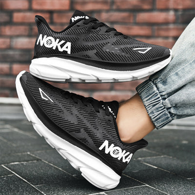 Fashion Lace-up Mesh Sneakers Lightweight Shock Absorption Training Shoes Soft-sole Running Sports Shoes
