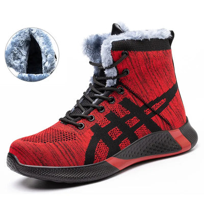 Warm Thickened Breathable Lace-up Safety Shoes
