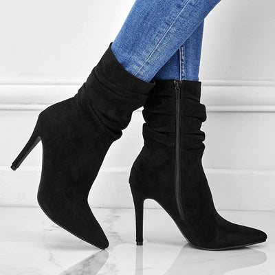 Pointed Toe Stiletto Heel Ankle Boots For Women