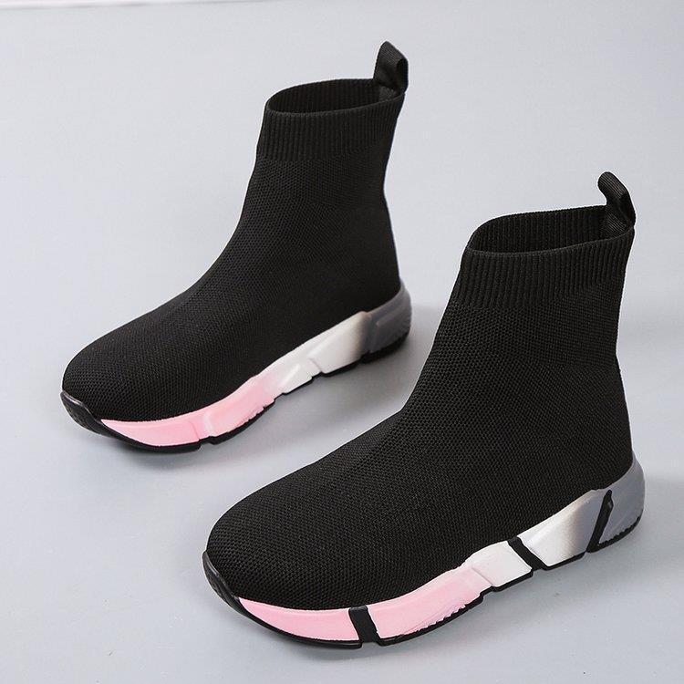 Iridescent Platform Black Ankle Shoes