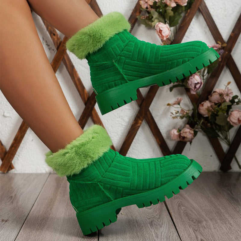 Fashion Beautiful Bold Colours Thick Winter Warm Boots